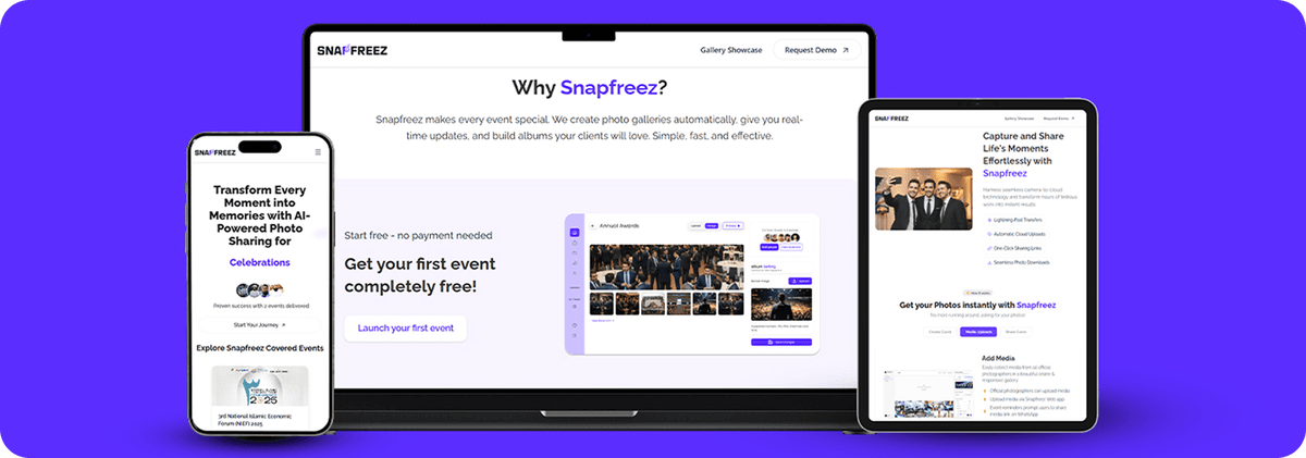 Snapfreez - AI Photo Sharing Platform screenshot 1